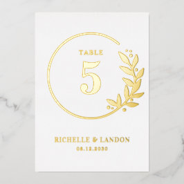 Trendy Krans FOLIE Bewerkbare Kleur Tabel Nummer Uitnodiging