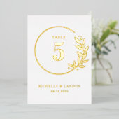 Trendy Krans FOLIE Bewerkbare Kleur Tabel Nummer Uitnodiging (Staand Voorkant)