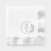 Trendy Krans Trouwen Logo Monogram Folie Servetten (Voorkant)
