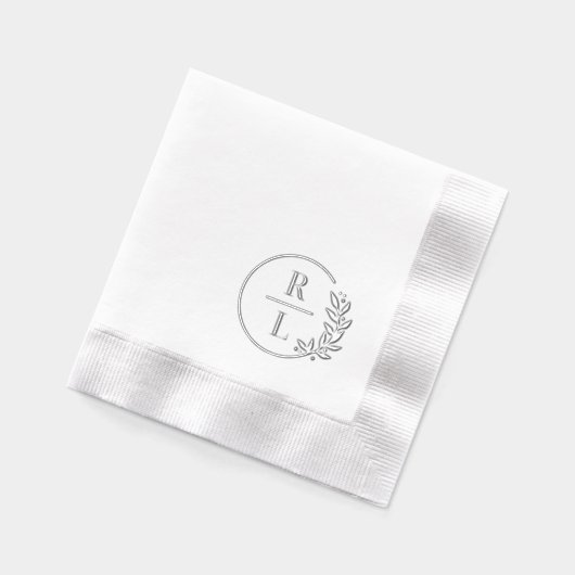 Trendy Krans Trouwen Logo Monogram Folie Servetten (Links)