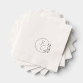 Trendy Krans Trouwen Logo Monogram Folie Servetten (Insitu (Gestapeld))