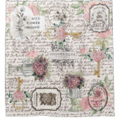 Trendy krant Botanical Chic Frans patroon Douchegordijn (Voorkant)