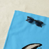 Trendy kreeft gepersonaliseerd blauw strandlaken (In situ)