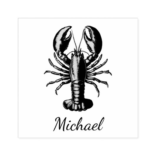 Trendy kreeft gepersonaliseerd rubberstempel (Afrduk)