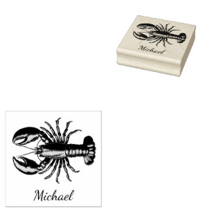 Trendy kreeft gepersonaliseerd rubberstempel