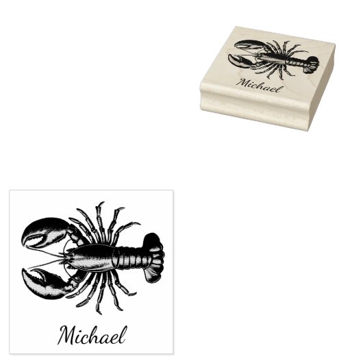 Trendy kreeft gepersonaliseerd rubberstempel (Gestempeld)