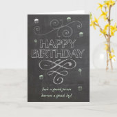 Trendy Krijtbord Effect Verjaardag Groet Kaart (Gele Bloem)