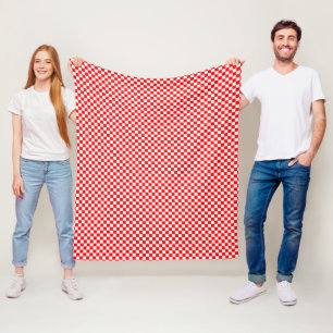 Trendy Kroatisch rood en wit geruit patroon Fleece Deken
