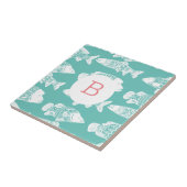 Trendy Kustboho chique witte bloemenvis Tegeltje (Zijkant)