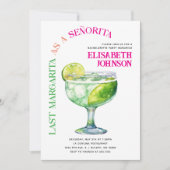 Trendy Laatste Margarita als een Señorita Bachelor Kaart (Voorkant)