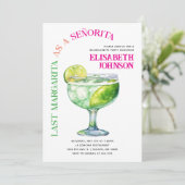Trendy Laatste Margarita als een Señorita Bachelor Kaart (Staand voorkant)