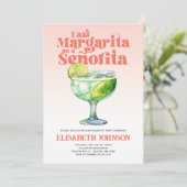 Trendy Laatste Margarita als een Señorita Bachelor Kaart (Staand voorkant)