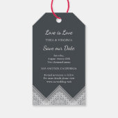 Trendy Lace Lesbian Gay Wedding Photo Instant Cadeaulabel (Achterkant)