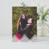 Trendy Lace Transparency Wedding Photo Instant Kaart (Staand voorkant)