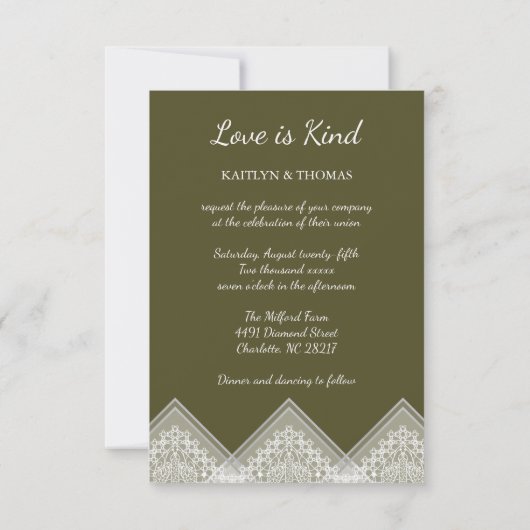 Trendy Lace Transparency Wedding Photo Instant Kaart (Achterkant)