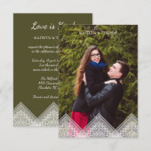 Trendy Lace Transparency Wedding Photo Instant Kaart (Voorkant / Achterkant)