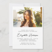 Trendy Large Typography Photo Graduation Party Kaart (Achterkant)