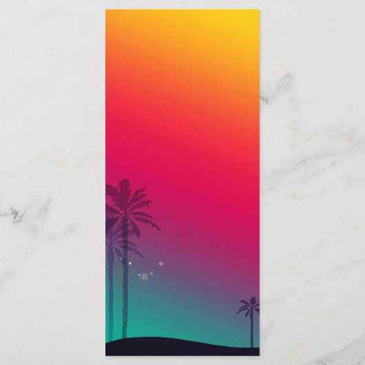 Trendy Las Vegas Bruiloft Receptie Diner Menu's (Achterkant)