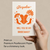 Trendy Las Vegas Showgirl Bridesmaid Proposal Kaart