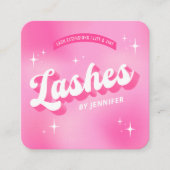 Trendy Lashes Groovy Girly Pink Lash Extensions Vierkante Visitekaartje (Voorkant)