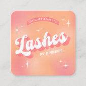 Trendy Lashes Groovy Retro Girly Lash Extensions Vierkante Visitekaartje (Voorkant)