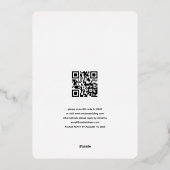Trendy Laurel Leaf Qr Code Script Weddenschap Real Folie Uitnodiging (Achterkant)