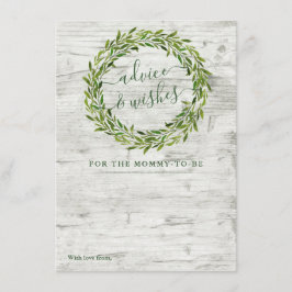 Trendy Laurel Wreath Greenery Baby shower Advieskaart