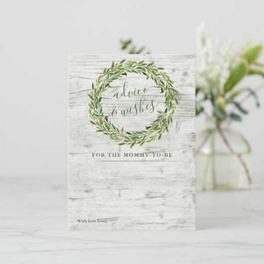Trendy Laurel Wreath Greenery Baby shower Advieskaart (Staand voorkant)