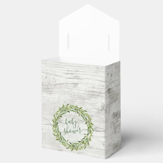 Trendy Laurel Wreath Greenery Baby shower Bedankdoosjes (Geopend)