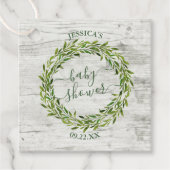 Trendy Laurel Wreath Greenery Baby shower Bedankjes Labels (Voorkant)