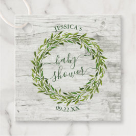 Trendy Laurel Wreath Greenery Baby shower Bedankjes Labels