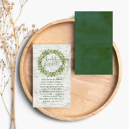 Trendy Laurel Wreath Greenery Baby shower Book Informatiekaartje