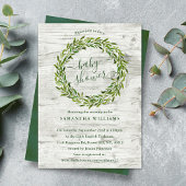 Trendy Laurel Wreath Greenery Baby shower Kaart