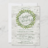 Trendy Laurel Wreath Greenery Baby shower Kaart (Voorkant)