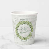 Trendy Laurel Wreath Greenery Baby shower Papieren Bekers (Voorkant)