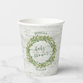 Trendy Laurel Wreath Greenery Baby shower Papieren Bekers