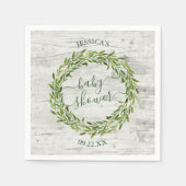 Trendy Laurel Wreath Greenery Baby shower Servet (Voorkant)