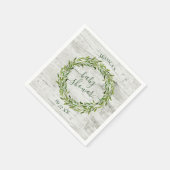 Trendy Laurel Wreath Greenery Baby shower Servet (Hoek)