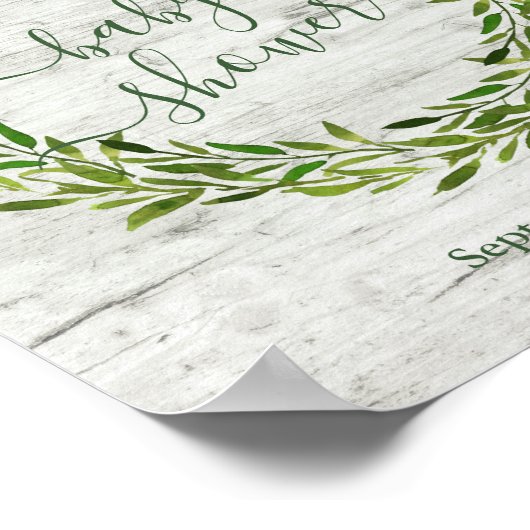 Trendy Laurel Wreath Greenery Baby shower Welkom Poster (Hoek)