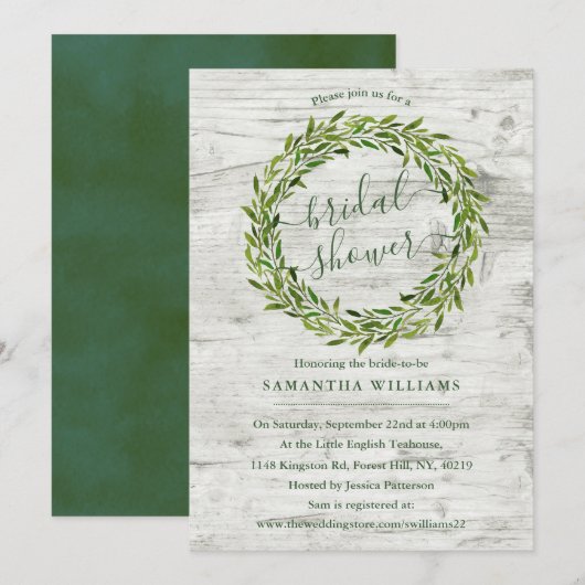 Trendy Laurel Wreath Greenery Vrijgezellenfeest Kaart (Voorkant / Achterkant)