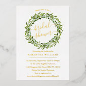 Trendy Laurel Wreath Greenery Vrijgezellenfeest Re Folie Uitnodiging (Voorkant)