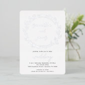 Trendy laurierblad QR-code script bruiloft echt Folie Uitnodiging (Staand Voorkant)