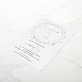Trendy laurierblad QR-code script bruiloft echt Folie Uitnodiging (Gedraaid)