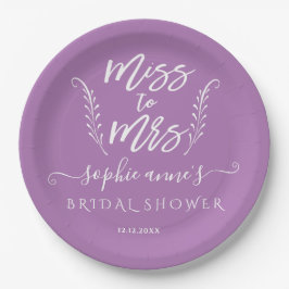 Trendy Lavendel Miss To Mrs Bruiloft Borrel Papieren Bordje