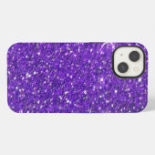 Trendy lavendel paarse glinsterende glitter glans iPhone hoesje (Achterkant horizontaal)