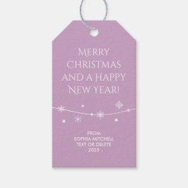 Trendy - Lavendel Roze - Sneeuwvlok cadeau Labels Cadeaulabel