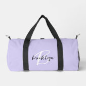 Trendy Lavendel Zwart Wit Script Monogram  Plunjezak (Voorkant)