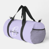 Trendy Lavendel Zwart Wit Script Monogram  Plunjezak (Rechterhoek)