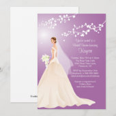 Trendy Lavender BRUNETTE Bride Vrijgezellenfeest Kaart (Voorkant / Achterkant)