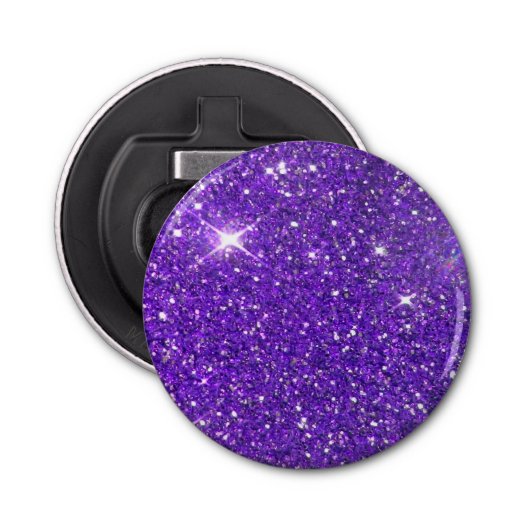 Trendy Lavender Paars Sparking Glitter Glitz Button Flesopener (Voorkant)